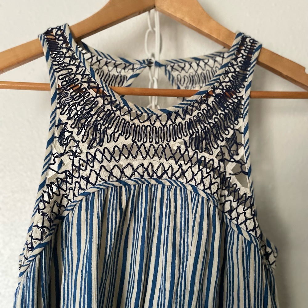 Ecote Striped Crochet Dress S